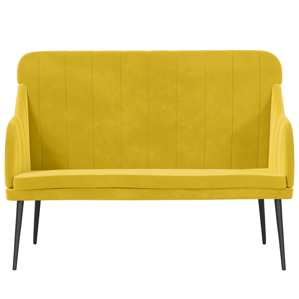 vidaXL Πάγκος Κίτρινο 110x76x80 εκ. Βελούδινος