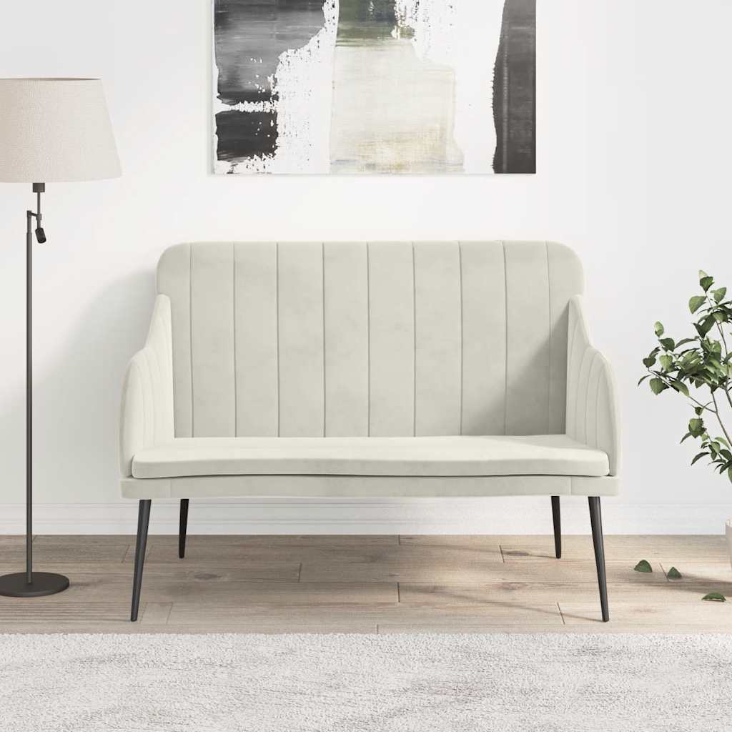 vidaXL Πάγκος Κρεμ 110x76x80 εκ. Βελούδινος