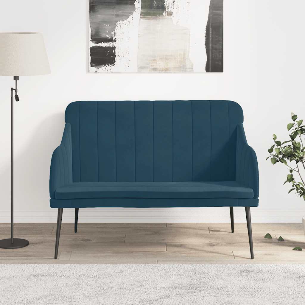 vidaXL Πάγκος Μπλε 110x76x80 εκ. Βελούδινος