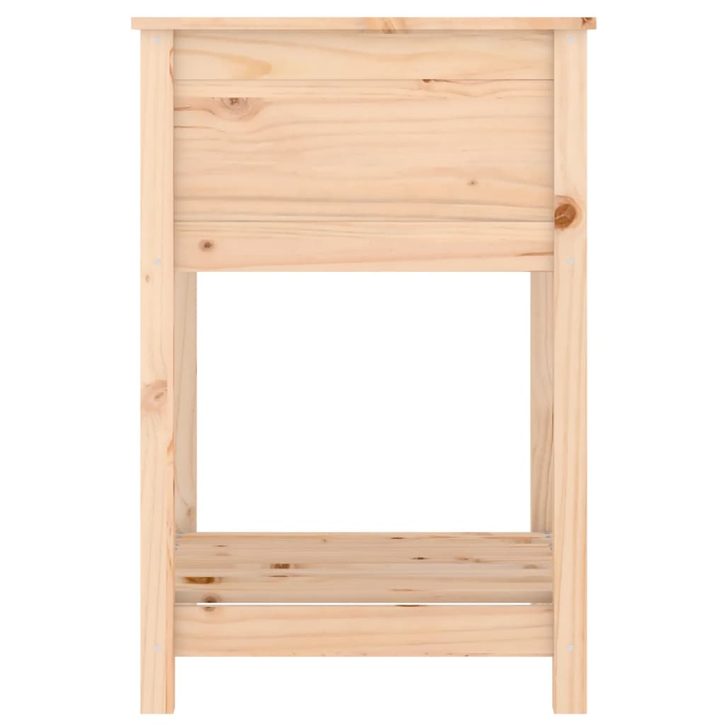 vidaXL Ζαρντινιέρα με Ράφι 54 x 54 x 81 εκ. Μασίφ Ξύλο Πεύκου