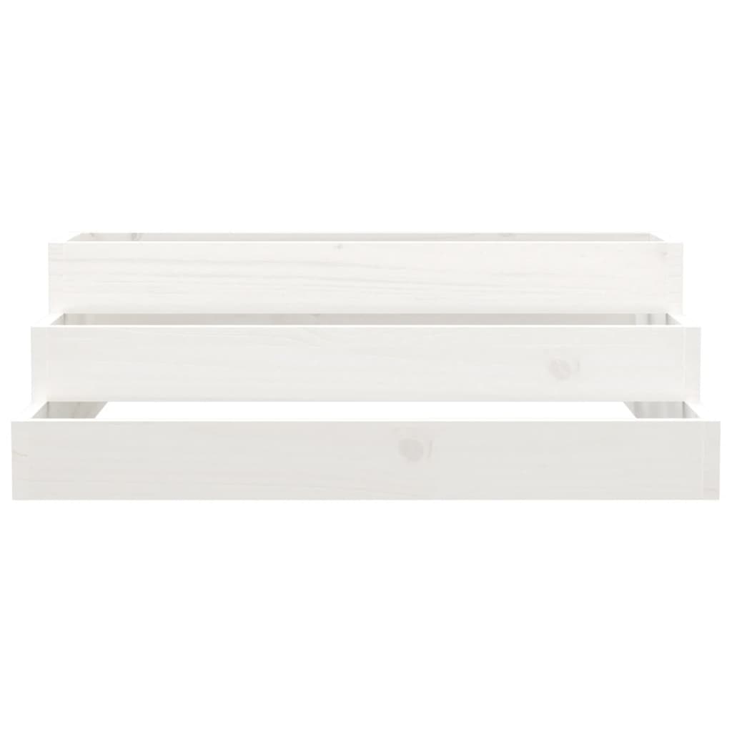 vidaXL Ζαρντινιέρα Λευκή 80 x 80 x 27 εκ. από Μασίφ Ξύλο Πεύκου