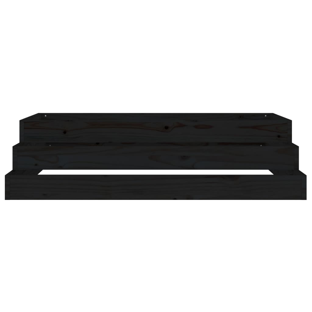 vidaXL Ζαρντινιέρα Μαύρη 110 x 110 x 27 εκ. από Μασίφ Ξύλο Πεύκου