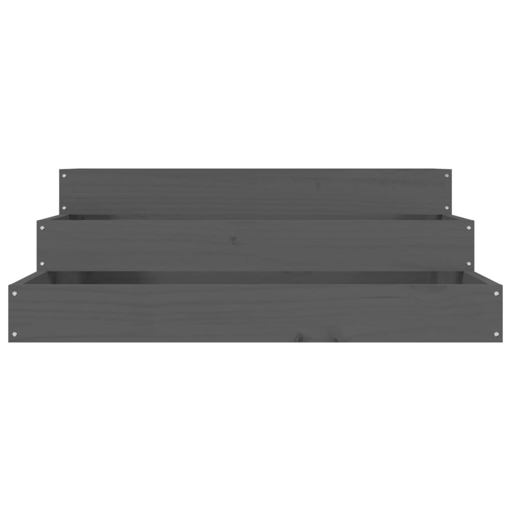 vidaXL Ζαρντινιέρα Γκρι 78 x 78 x 27 εκ. από Μασίφ Ξύλο Πεύκου