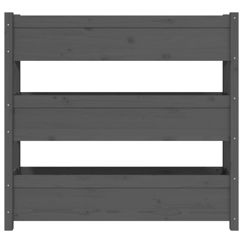 vidaXL Ζαρντινιέρα 112 x 25 x 104,5 εκ. Γκρι από Μασίφ Ξύλο Πεύκου