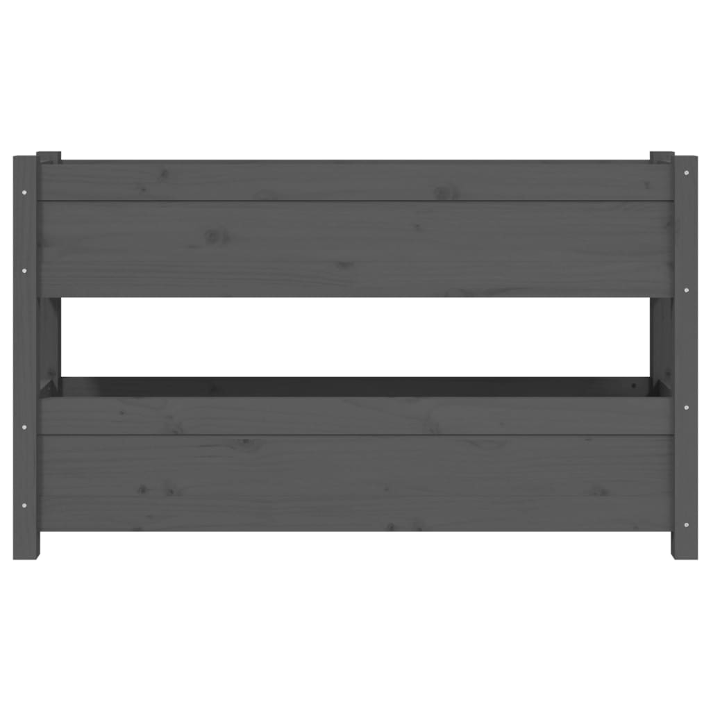 vidaXL Ζαρντινιέρα Γκρι 112x25x66 εκ. από Μασίφ Ξύλο Πεύκου
