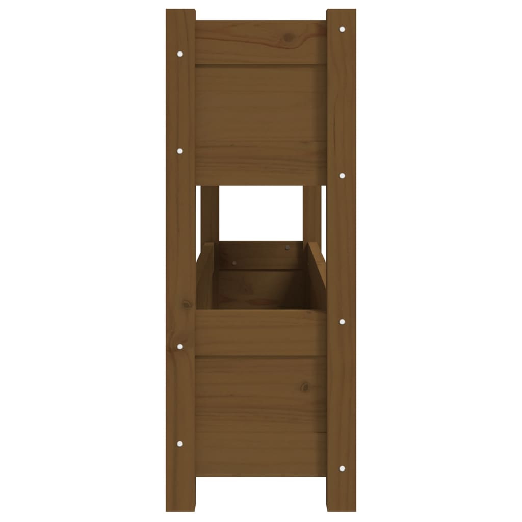 vidaXL Ζαρντινιέρα Καφέ Μελί 112x25x66 εκ. από Μασίφ Ξύλο Πεύκου