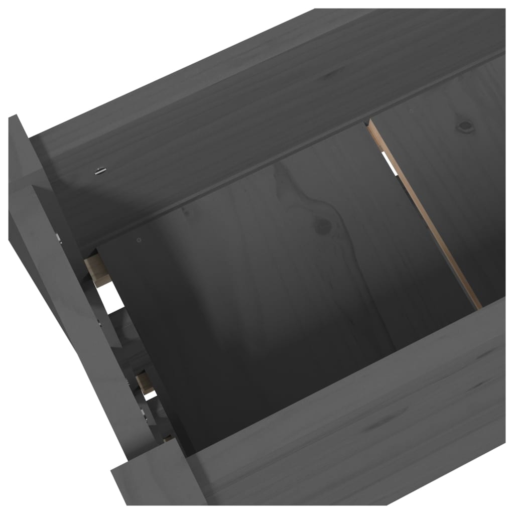 vidaXL Ζαρντινιέρα Γκρι 77x25x104,5 εκ. από Μασίφ Ξύλο Πεύκου