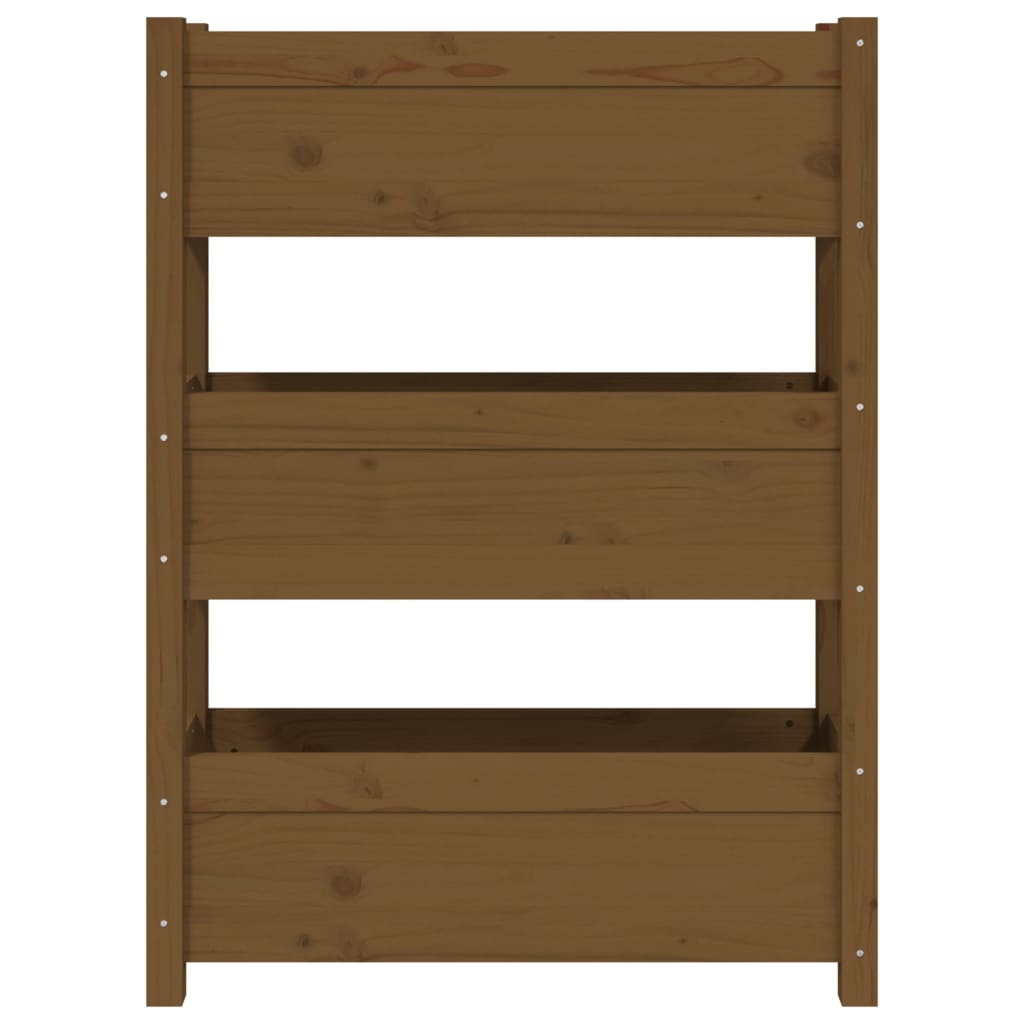 vidaXL Ζαρντινιέρα Καφέ Μελί 77x25x104,5 εκ. από Μασίφ Ξύλο Πεύκου