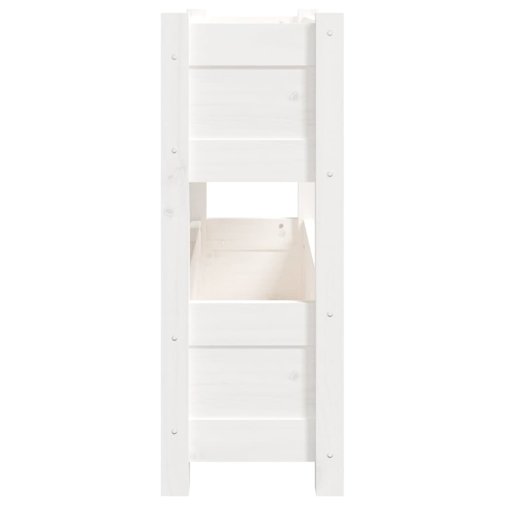 vidaXL Ζαρντινιέρα Λευκή 77 x 25 x 66 εκ. από Μασίφ Ξύλο Πεύκου