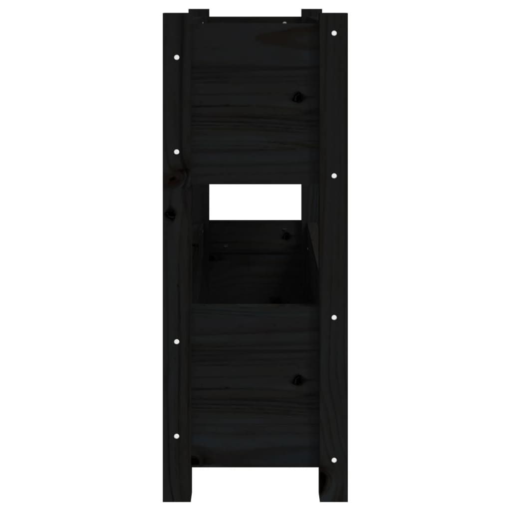 vidaXL Ζαρντινιέρα Γκρι 77 x 25 x 66 εκ. Μαύρο από Μασίφ Ξύλο Πεύκου