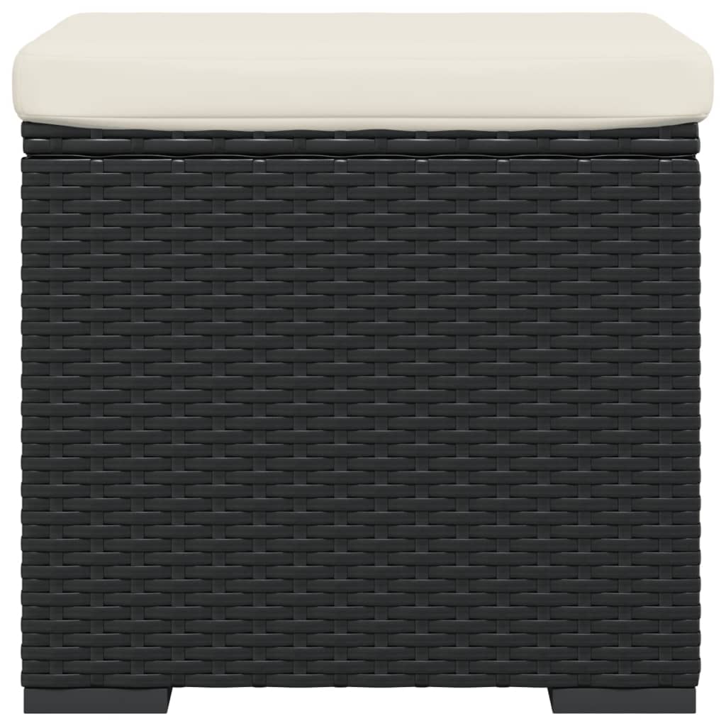vidaXL Υποπόδια με Μαξιλάρια 2 τεμ. Μαύρα 40x30x40 εκ. από Συνθ. Ρατάν