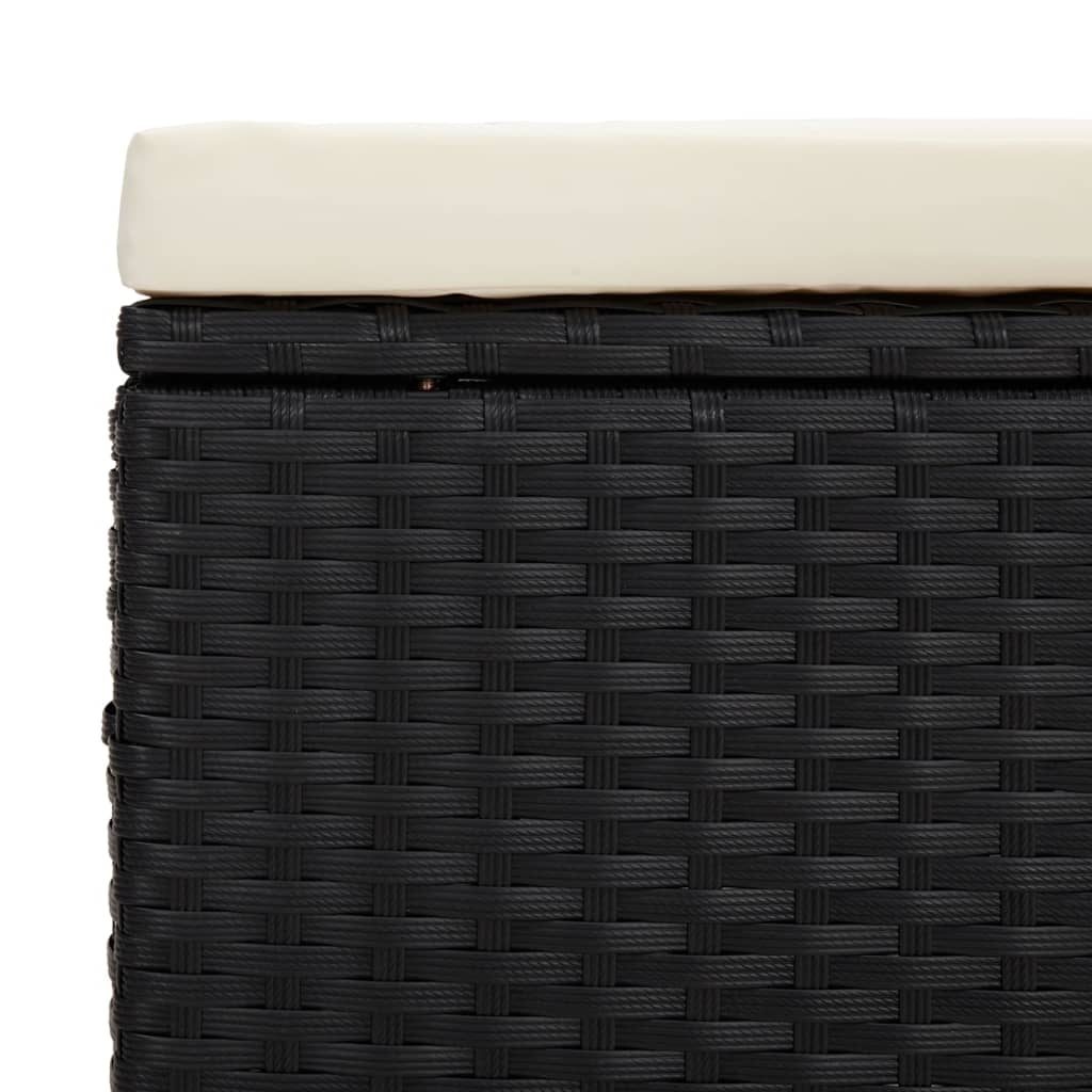 vidaXL Υποπόδια με Μαξιλάρια 2 τεμ. Μαύρα 40x30x40 εκ. από Συνθ. Ρατάν
