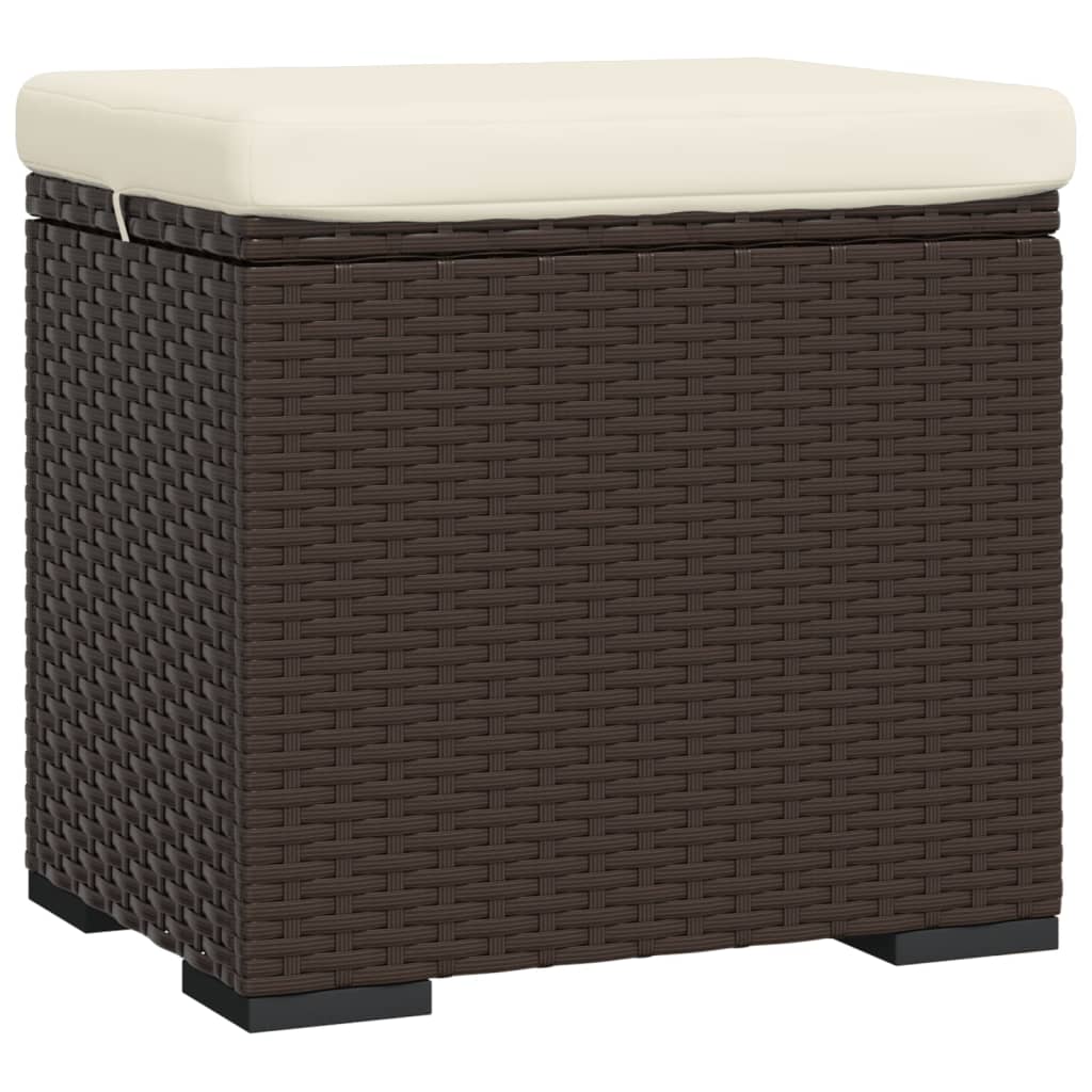 vidaXL Υποπόδια με Μαξιλάρια 2 τεμ. Καφέ 40x30x40 εκ. από Συνθ. Ρατάν