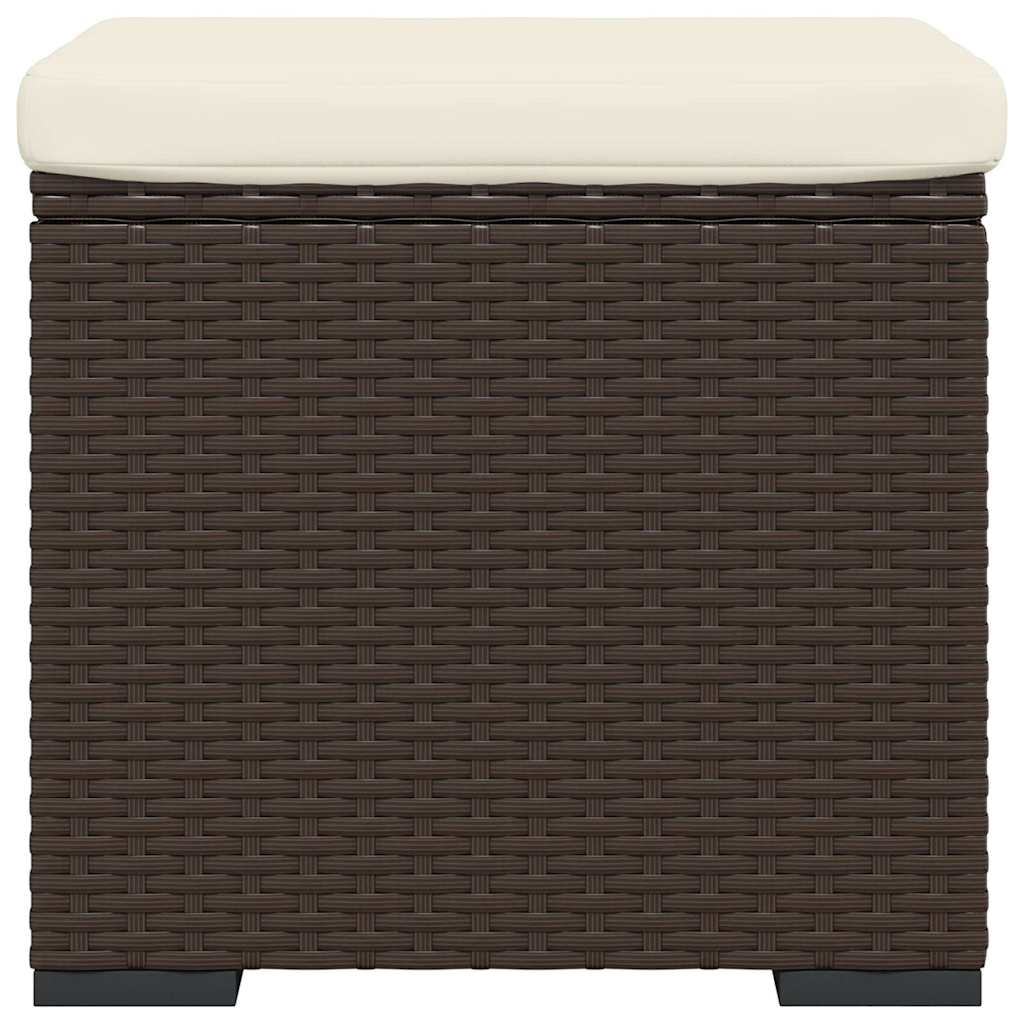 vidaXL Υποπόδια με Μαξιλάρια 2 τεμ. Καφέ 40x30x40 εκ. από Συνθ. Ρατάν