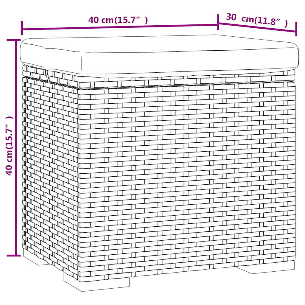 vidaXL Υποπόδια με Μαξιλάρια 2 τεμ. Καφέ 40x30x40 εκ. από Συνθ. Ρατάν