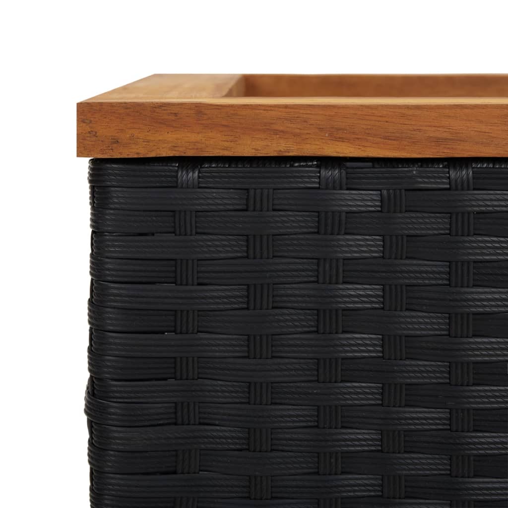 vidaXL Ζαρντινιέρα Μαύρη 40 x 40 x 80 εκ. από Συνθετικό Ρατάν