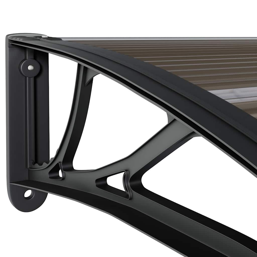 vidaXL Στέγαστρο Πόρτας Μαύρο 350 x 100 εκ. από Πολυκαρβονικό