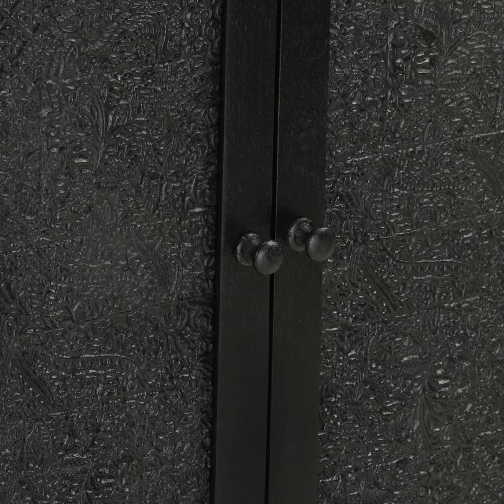 vidaXL Ντουλάπι Μαύρο 55x30x77 εκ. από Μασίφ Ξύλο Μάνγκο και Σίδηρο