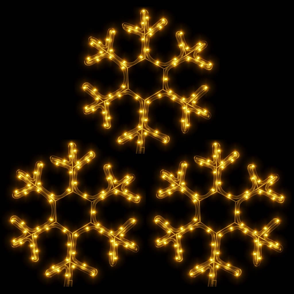 vidaXL Χριστουγ. Φιγούρες Χιονονιφάδες LED 3 τεμ. Θερμό Λευκό 38x37 εκ