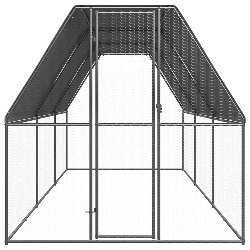 vidaXL Κοτέτσι - Κλουβί Εξωτ. Χώρου 2x6x2 μ. από Γαλβανισμένο Χάλυβα