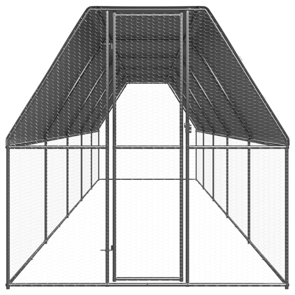 vidaXL Κοτέτσι - Κλουβί Εξωτ. Χώρου 2x10x2 μ. από Γαλβανισμένο Χάλυβα