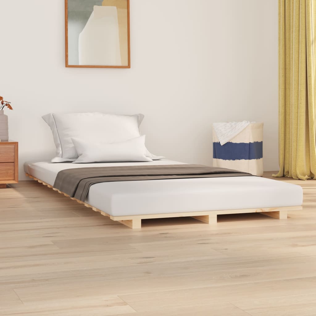 vidaXL Πλαίσιο Κρεβατιού 75 x 190 εκ. από Μασίφ Ξύλο Πεύκου