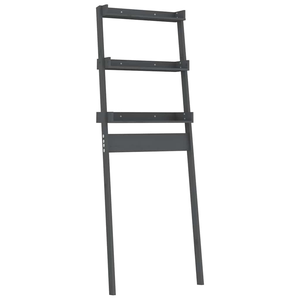 vidaXL Ραφιέρα Για Τουαλέτα Γκρι 63,5x32x179 εκ. Μασίφ Ξύλο Πεύκου