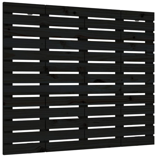 vidaXL Κεφαλάρι Τοίχου Μαύρο 106x3x91,5 εκ. από Μασίφ Ξύλο Πεύκου
