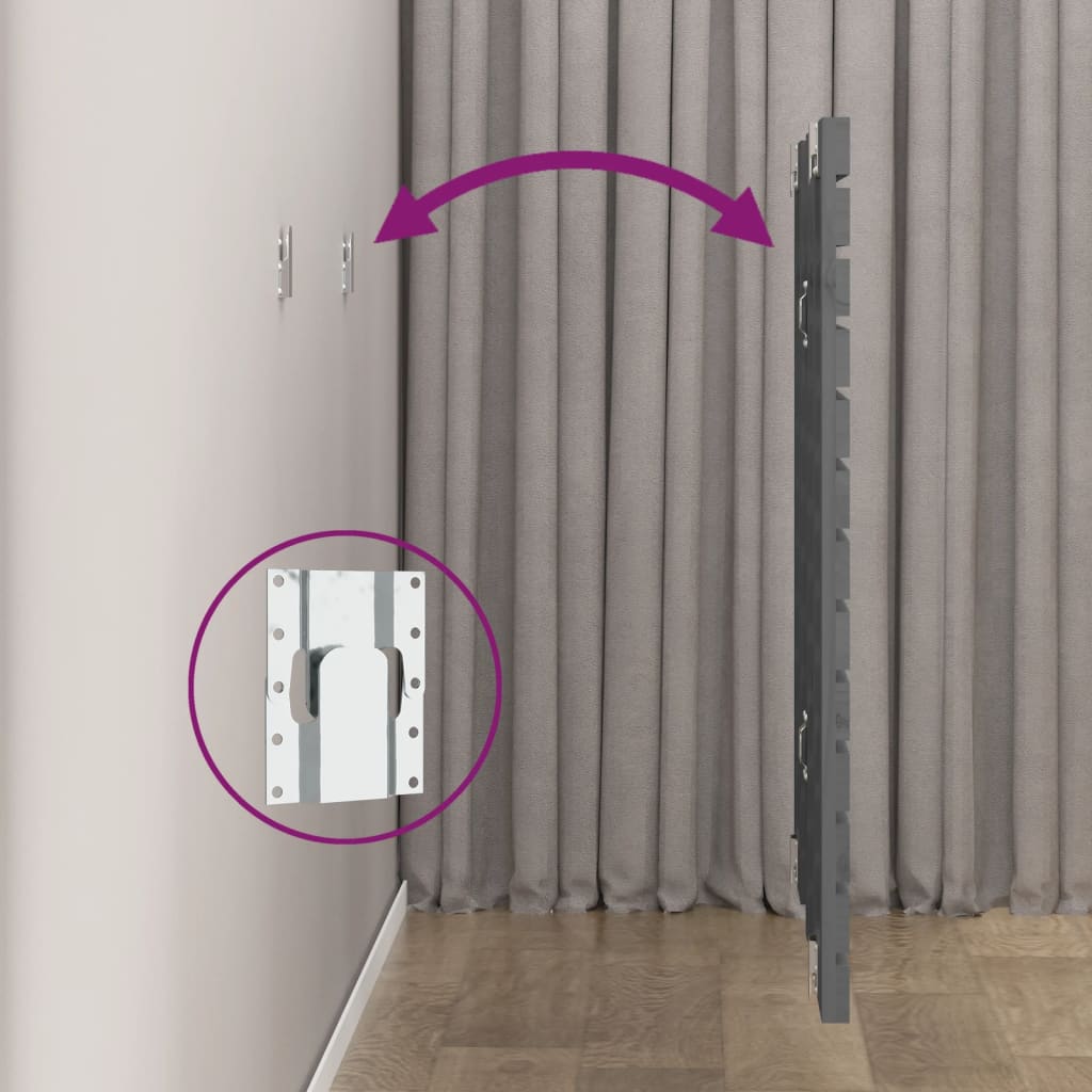 vidaXL Κεφαλάρι Τοίχου Γκρι 96x3x91,5 εκ. από Μασίφ Ξύλο Πεύκου