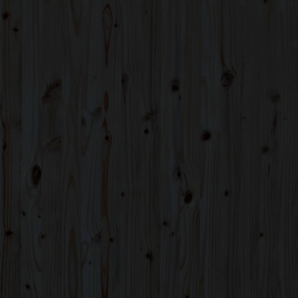 vidaXL Κεφαλάρι Τοίχου Μαύρο 96x3x91,5 εκ. από Μασίφ Ξύλο Πεύκου