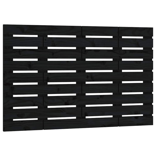 vidaXL Κεφαλάρι Τοίχου Μαύρο 106x3x63 εκ. από Μασίφ Ξύλο Πεύκου