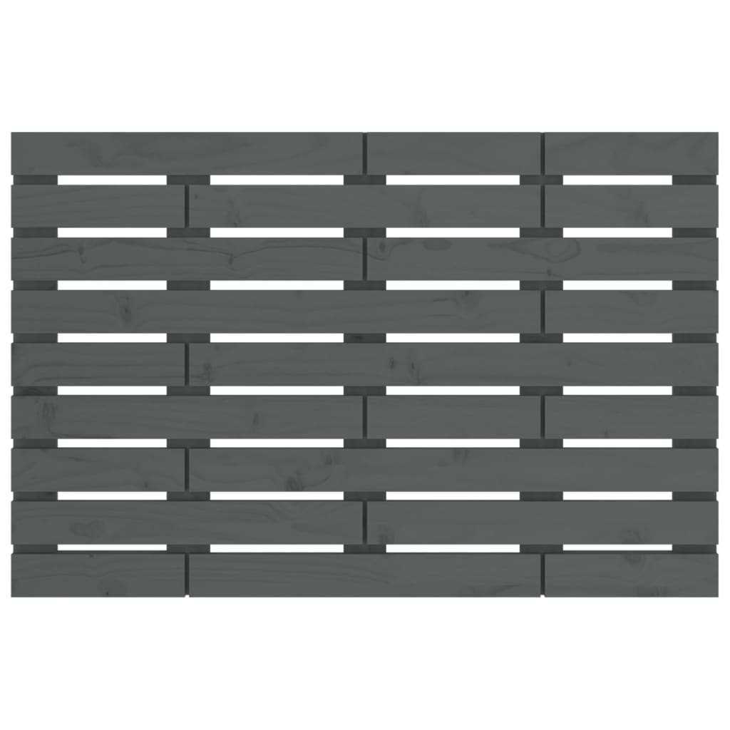 vidaXL Κεφαλάρι Τοίχου Γκρι 96x3x63 εκ. από Μασίφ Ξύλο Πεύκου
