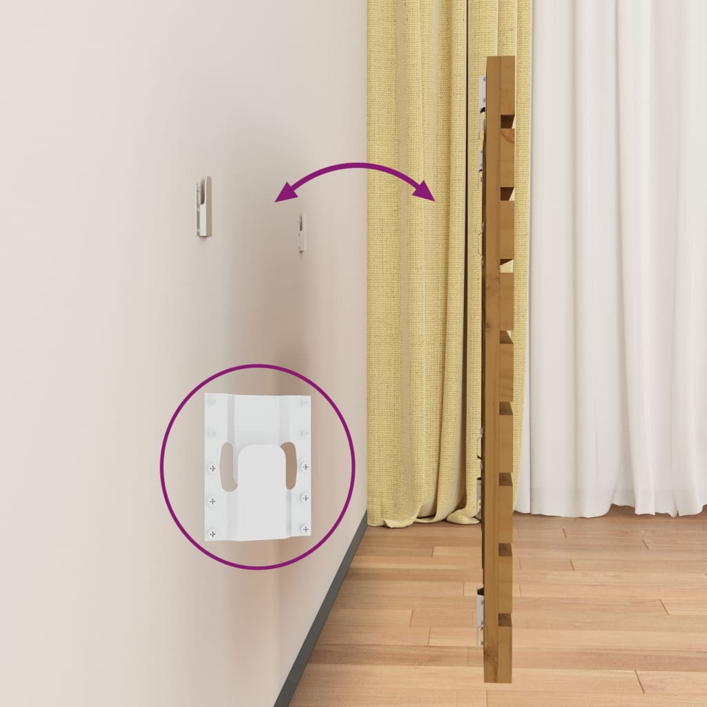 vidaXL Κεφαλάρι Τοίχου Μελί 96 x 3 x 63 εκ. από Μασίφ Ξύλο Πεύκου