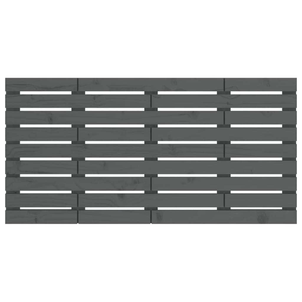 vidaXL Κεφαλάρι Τοίχου Γκρι 126x3x63 εκ. από Μασίφ Ξύλο Πεύκου
