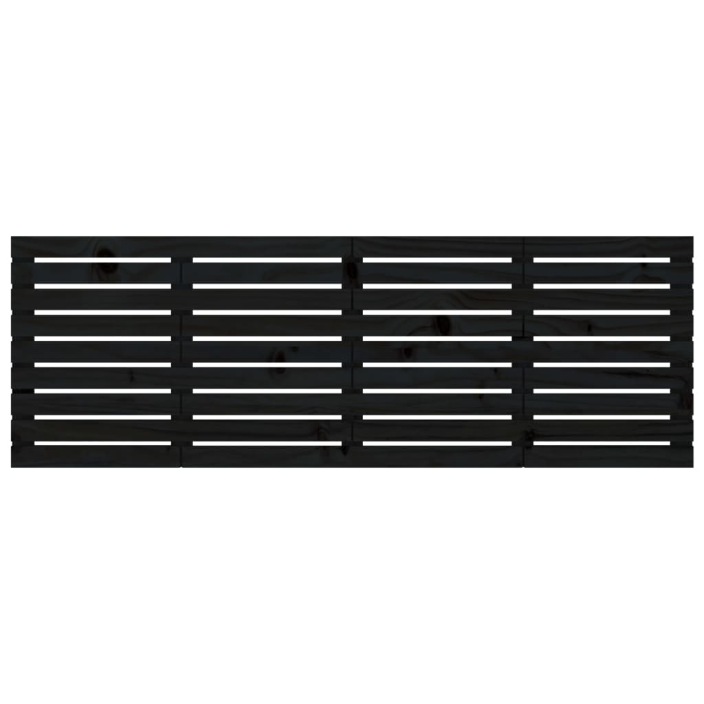 vidaXL Κεφαλάρι Τοίχου Μαύρο 166x3x63 εκ. από Μασίφ Ξύλο Πεύκου