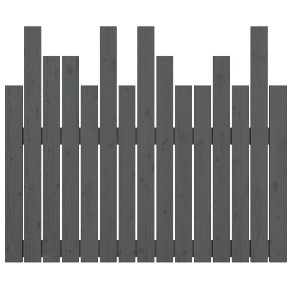 vidaXL Κεφαλάρι Τοίχου Γκρι 95,5x3x80 εκ. από Μασίφ Ξύλο Πεύκου