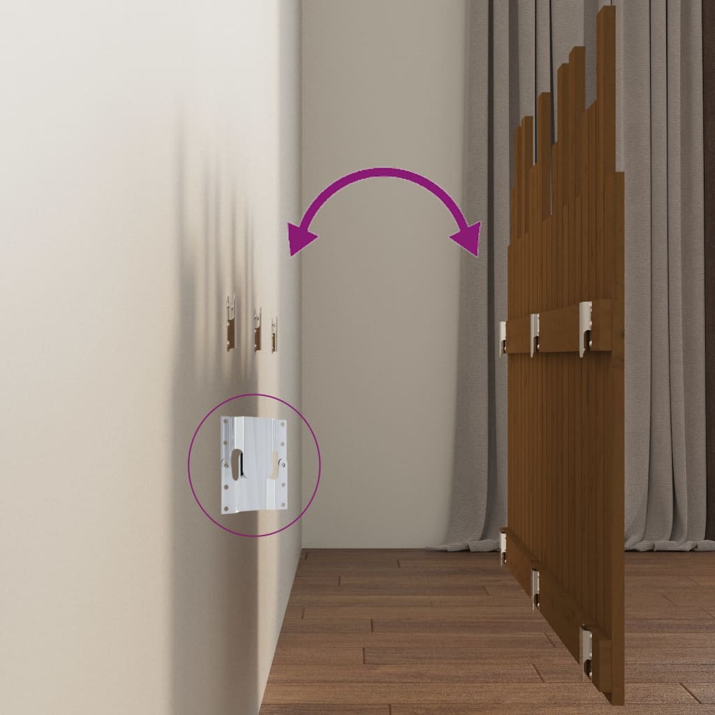 vidaXL Κεφαλάρι Τοίχου Μελί 127,5x3x80 εκ. από Μασίφ Ξύλο Πεύκου