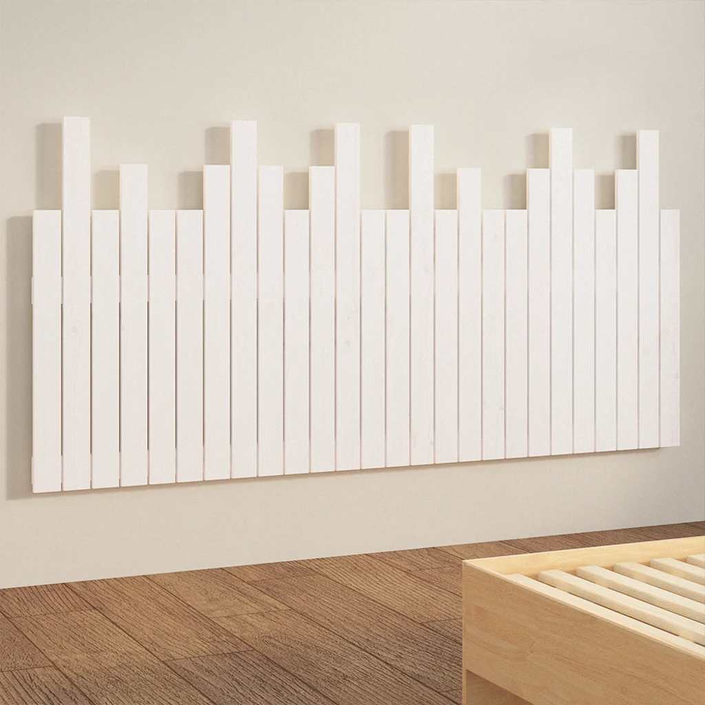 vidaXL Κεφαλάρι Τοίχου Λευκό 166x3x80 εκ. από Μασίφ Ξύλο Πεύκου