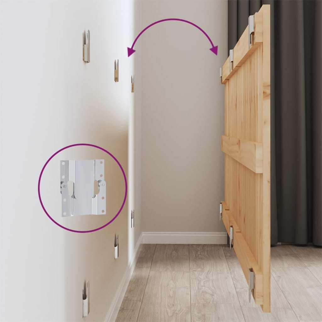 vidaXL Κεφαλάρι Επιτοίχιο 159,5x3x60 εκ. από Μασίφ Ξύλο Πεύκου