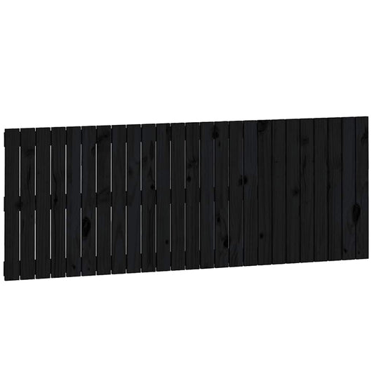 vidaXL Κεφαλάρι Τοίχου Μαύρο 159,5x3x60 εκ. από Μασίφ Ξύλο Πεύκου