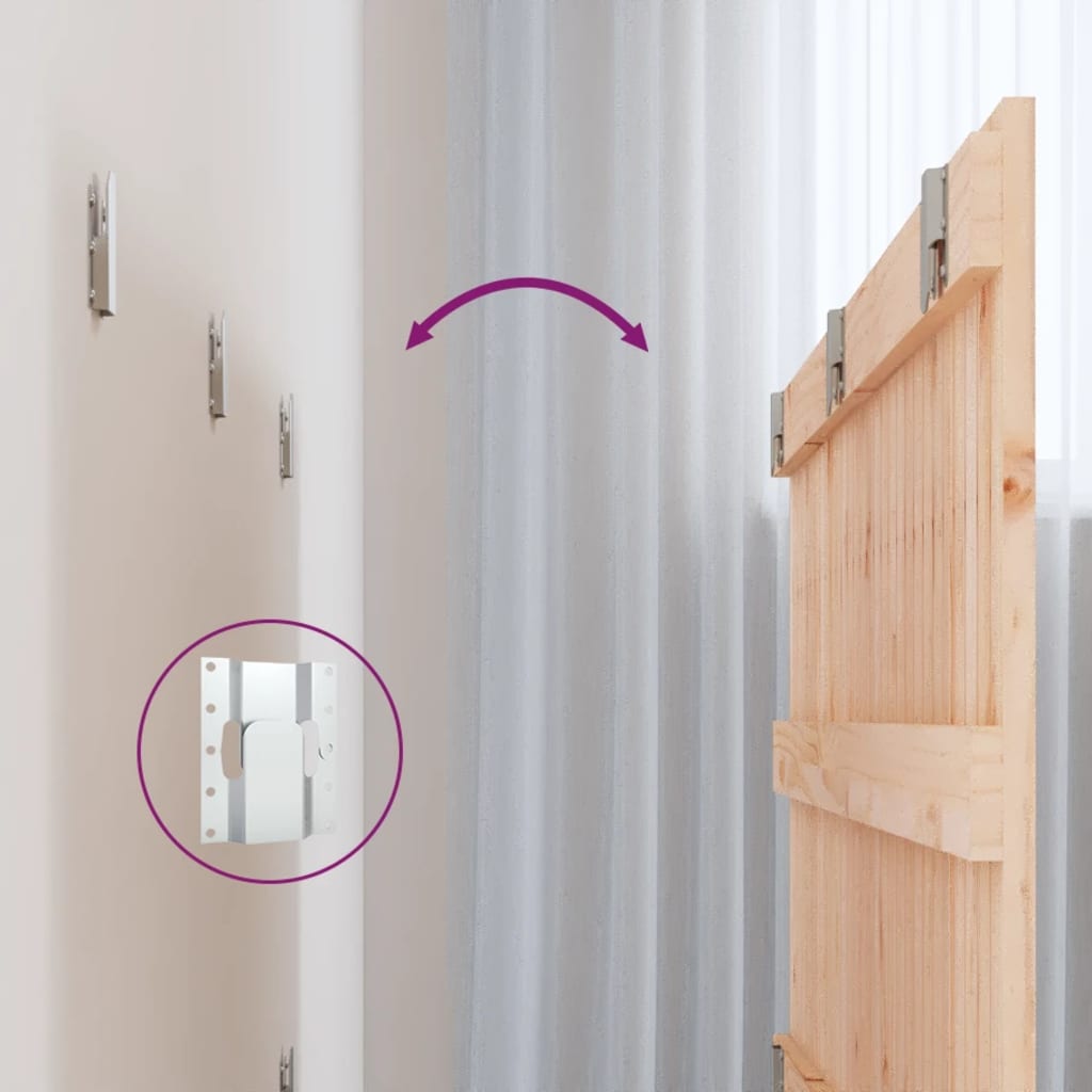 vidaXL Κεφαλάρι Επιτοίχιο 185x3x60 εκ. από Μασίφ Ξύλο Πεύκου