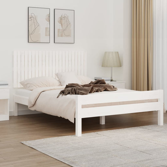 vidaXL Κεφαλάρι Τοίχου Λευκό 140x3x60 εκ. από Μασίφ Ξύλο Πεύκου