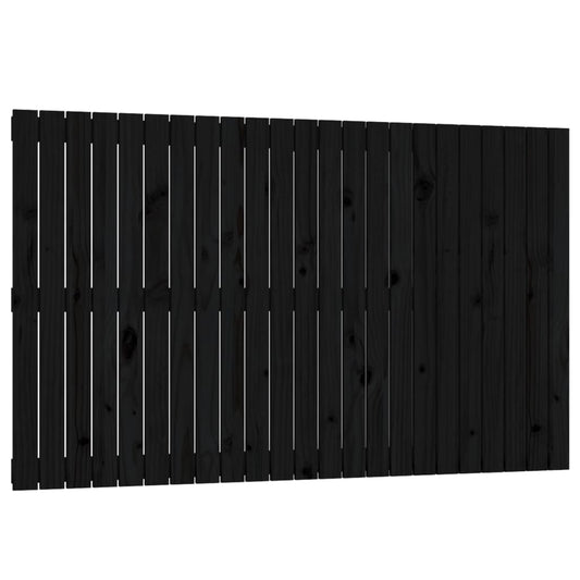vidaXL Κεφαλάρι Τοίχου Μαύρο 147x3x90 εκ. από Μασίφ Ξύλο Πεύκου