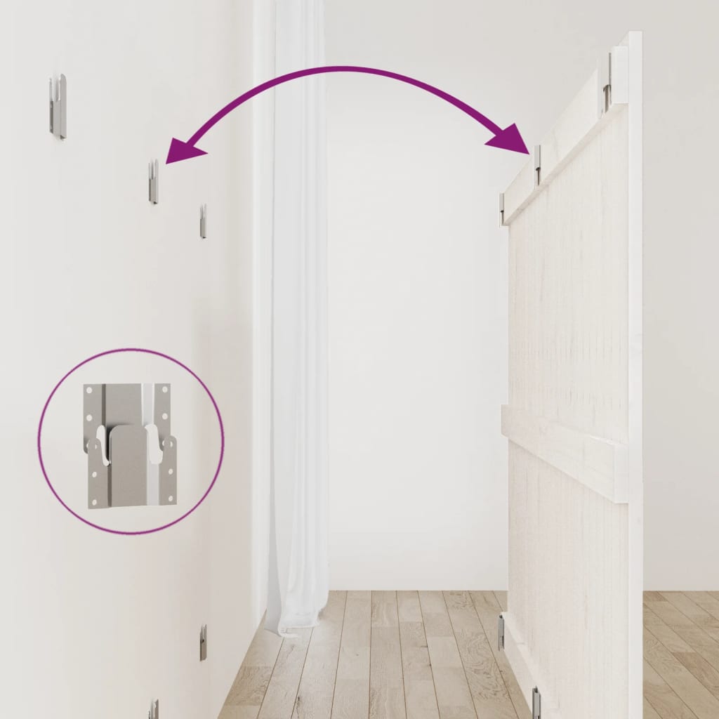 vidaXL Κεφαλάρι Τοίχου Λευκό 159,5x3x90 εκ. από Μασίφ Ξύλο Πεύκου