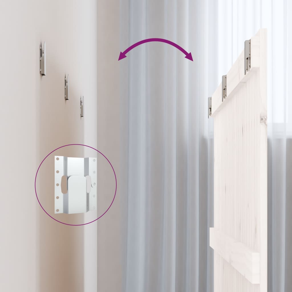 vidaXL Κεφαλάρι Τοίχου Λευκό 166x3x90 εκ. από Μασίφ Ξύλο Πεύκου