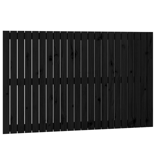 vidaXL Κεφαλάρι Τοίχου Μαύρο 140 x 3 x 90 εκ. από Μασίφ Ξύλο Πεύκου