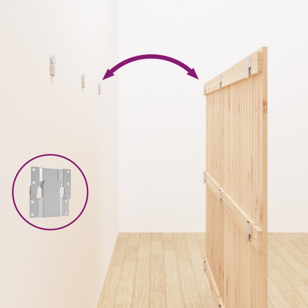 vidaXL Κεφαλάρι Επιτοίχιο 204x3x110 εκ. από Μασίφ Ξύλο Πεύκου