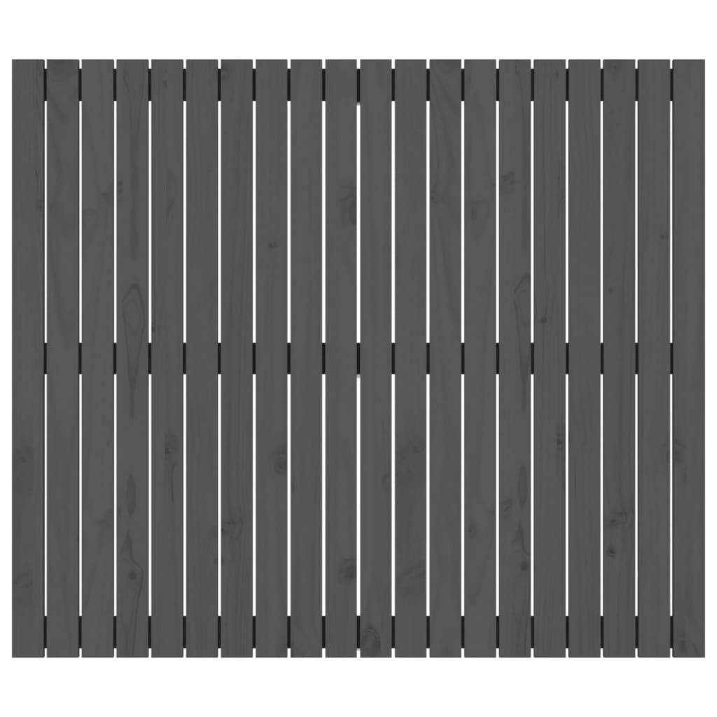 vidaXL Κεφαλάρι Τοίχου Γκρι 127,5x3x110 εκ. από Μασίφ Ξύλο Πεύκου