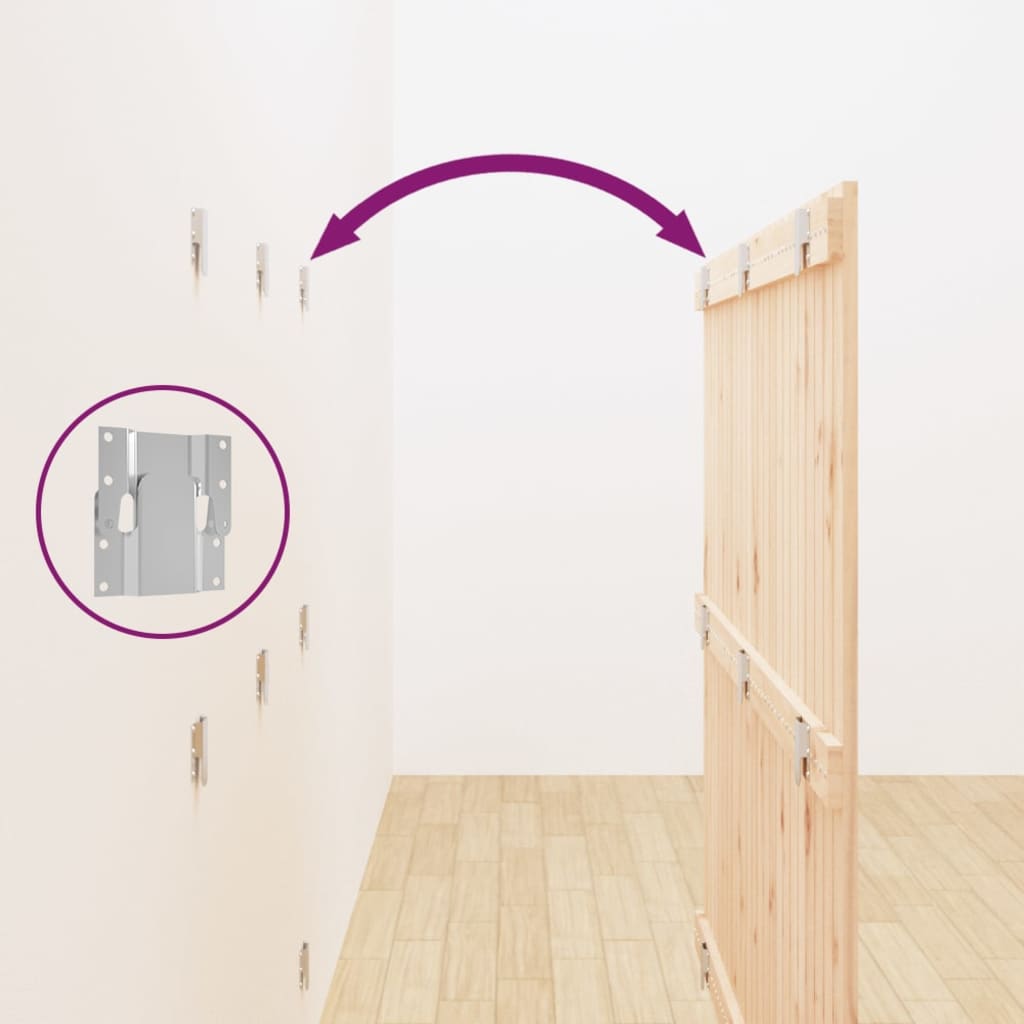 vidaXL Κεφαλάρι Τοίχου 146,5x3x110 εκ. από Μασίφ Ξύλο Πεύκου