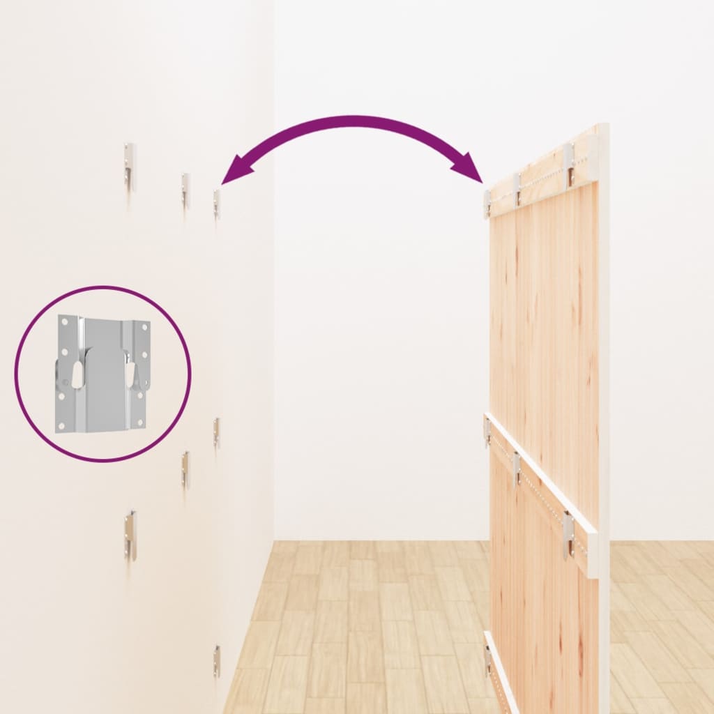 vidaXL Κεφαλάρι Τοίχου Λευκό 159,5x3x110 εκ. από Μασίφ Ξύλο Πεύκου